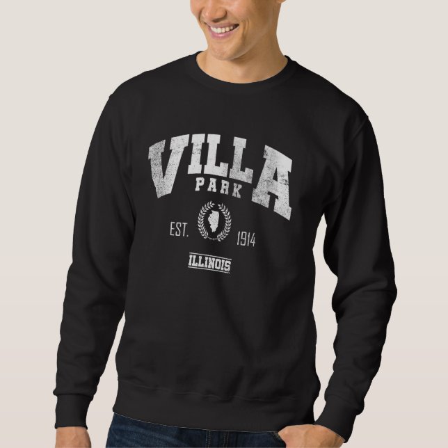 Villa Park IL Illinois Vintage Throwback Sweatshirt (Front)