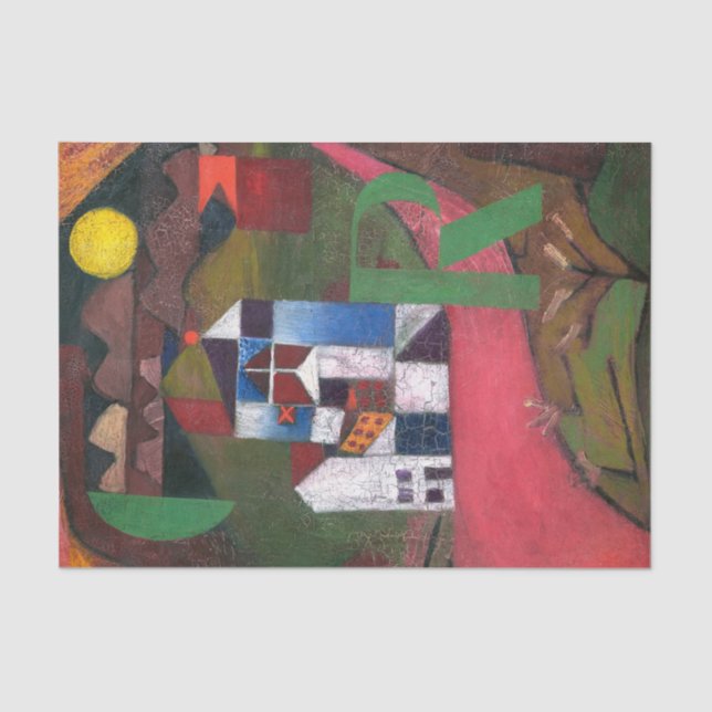 Villa R by Paul Klee, Abstract Art Tissue Paper (Front)