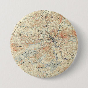 Village and area of Saranac Lake in Adirondacks 7.5 Cm Round Badge