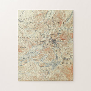 Village and area of Saranac Lake in Adirondacks Jigsaw Puzzle