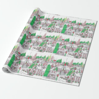 Village at Christmas Wrapping Paper
