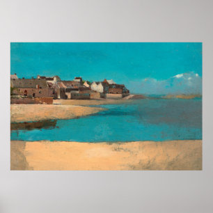 Village by the Sea in Brittany by Odilon Redon Poster