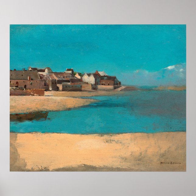 Village by the Sea in Brittany by Odilon Redon Poster (Front)