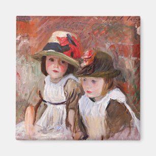 Village Children, famous artwork, Magnet