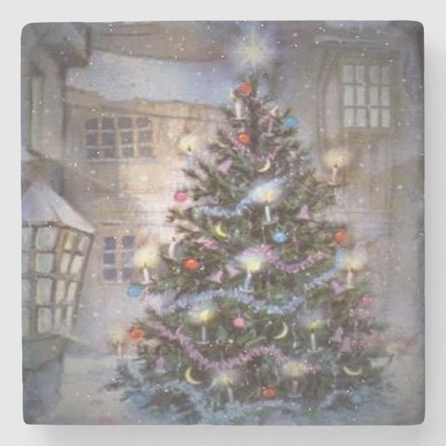 Village Christmas Stone Coaster (Front)