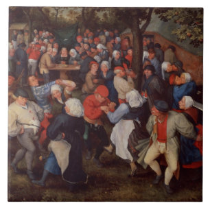 Village Dance (oil on panel) Tile