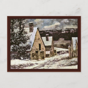 Village Exit In Winter By Courbet Gustave Postcard