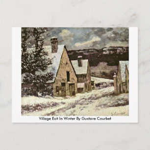 Village Exit In Winter By Gustave Courbet Postcard