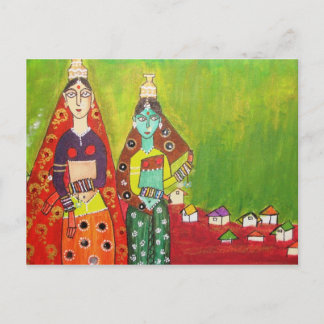 Village Girls Postcard