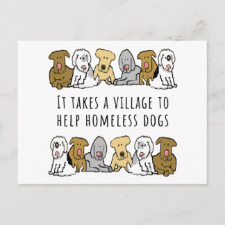 Village Help Homeless Dog Rescue Postcard