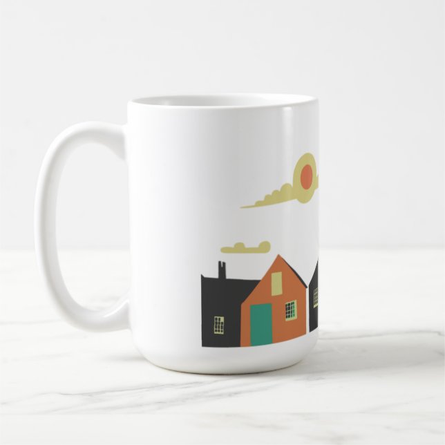 village, hut, house coffee mug (Left)