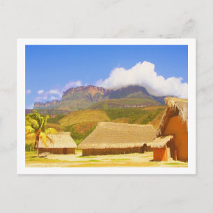 Village Huts Venezuela Jungle Landscape Postcard