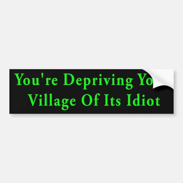 Village Idiot Bumper Sticker (Front)