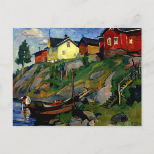 Village in Finland, fine art painting Postcard