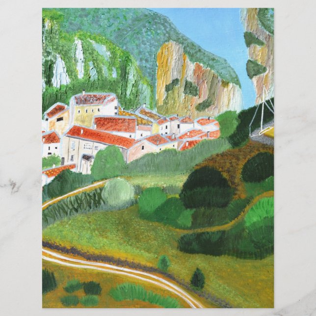 Village in the Mountain paper sheet (Front)