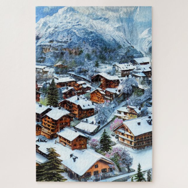 Village in the Mountains Jigsaw Puzzle (Vertical)