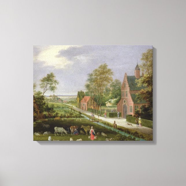 Village Landscape Canvas Print (Front)
