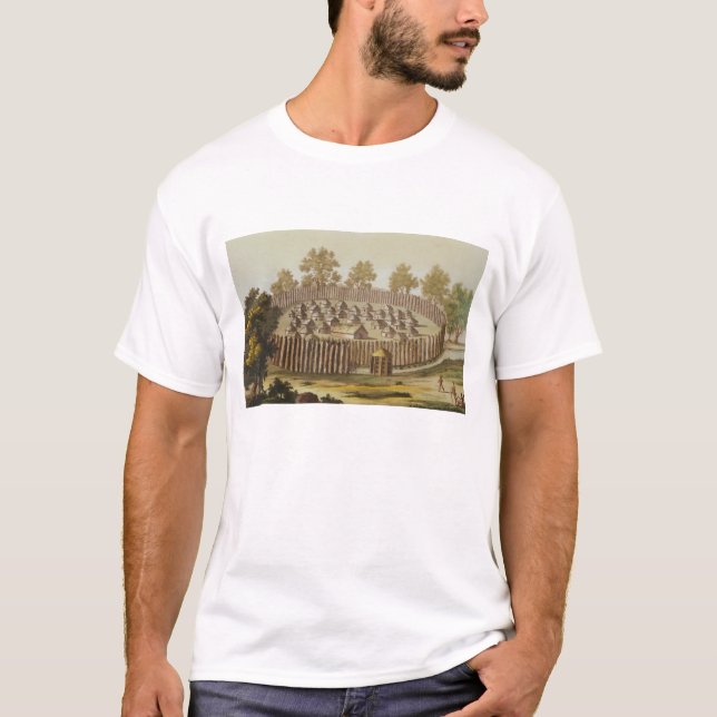Village of an Indigenous Tribe in Florida, engrave T-Shirt (Front)