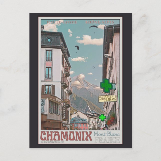 Village of Chamonix (white) Postcard (Front)