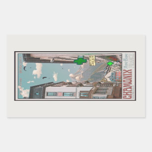 Village of Chamonix (white) Rectangular Sticker