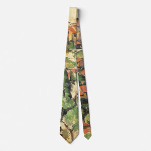 Village of Gardanne by Paul Cezanne, Vintage Art Tie