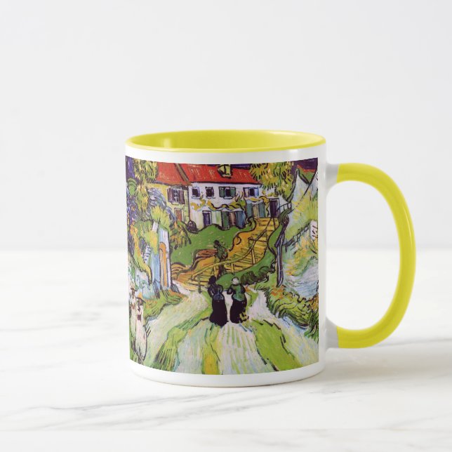 Village Street Auvers Steps Figures Van Gogh Fine Mug (Right)