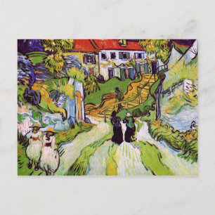 Village Street Auvers Steps Figures Van Gogh Fine Postcard