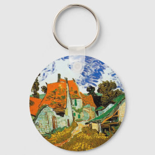 Village street in Auvers, Vincent van Gogh Key Ring