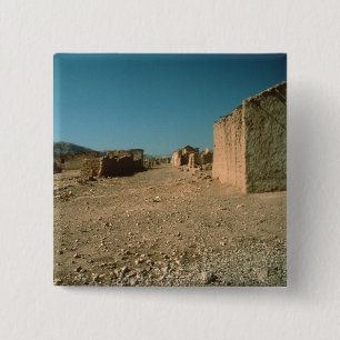 Village Street with Houses 15 Cm Square Badge