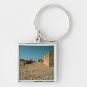 Village Street with Houses Key Ring