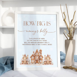 Village Winter Holiday How Big is Mommy's Belly Poster