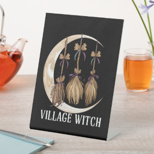 Village Witch Gothic Occult Wicca Pagan Nature Pedestal Sign