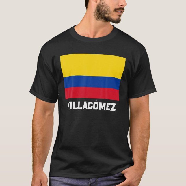 Villagomez Colombia Flag Emblem Escudo Bandera Cre T-Shirt (Front)