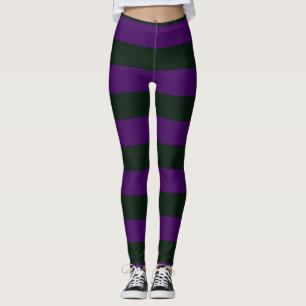 Villain Witch Vibes Halloween Stripes Deep Purple Leggings