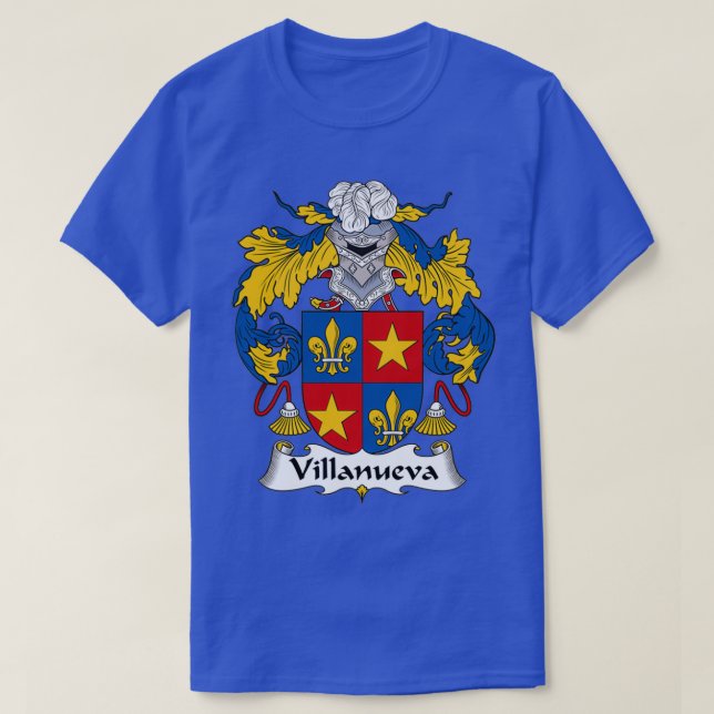 Villanueva Coat of Arms Family Crest  T-Shirt (Design Front)