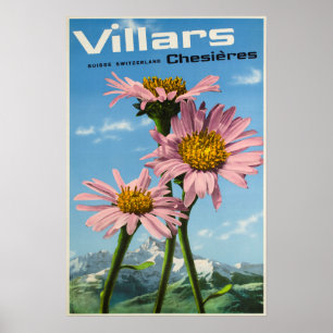 Villars,Swiss Alps, Ski Poster