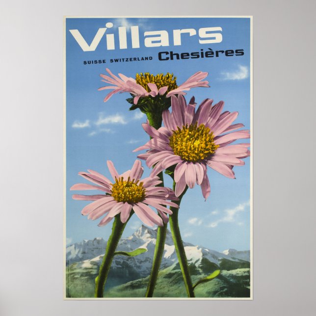 Villars,Swiss Alps, Ski Poster (Front)