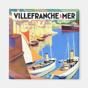 Villefranche France vintage travel Magnet