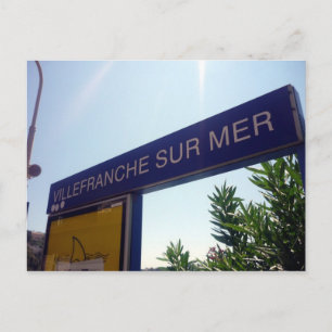 villefranche sign postcard