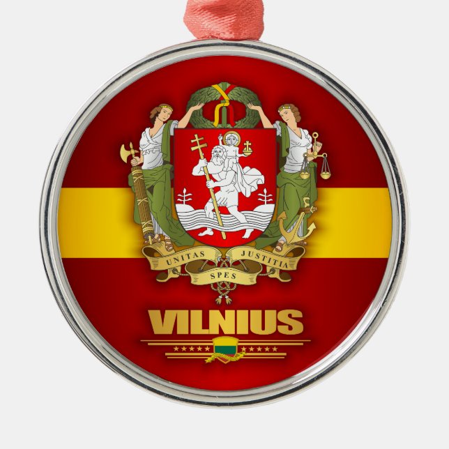 Vilnius Apparel Metal Tree Decoration (Front)