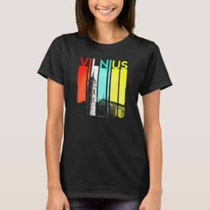 Vilnius Lithuania Lietuva Flag Baltic Sea Retro Li T-Shirt