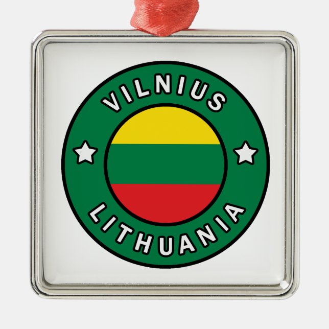 Vilnius Lithuania Metal Tree Decoration (Front)