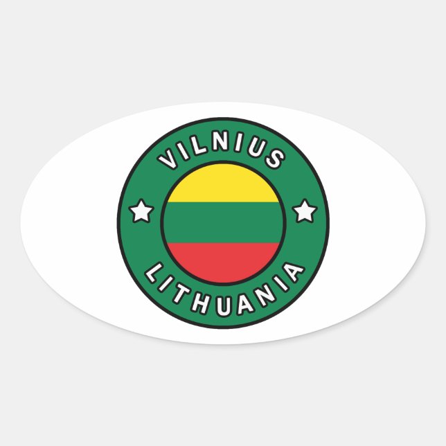 Vilnius Lithuania Oval Sticker (Front)