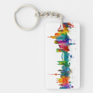 Vilnius Lithuania Skyline Key Ring
