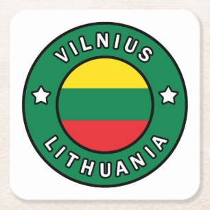 Vilnius Lithuania Square Paper Coaster