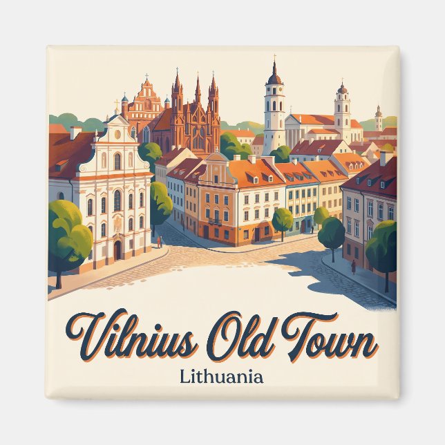 Vilnius Old Town Lithuania Magnet (Front)