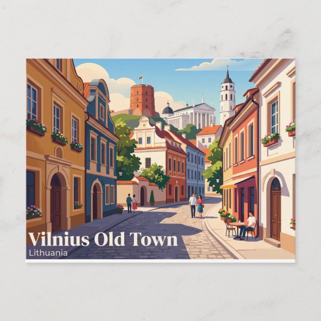 Vilnius Old Town Lithuania Postcard (Front)