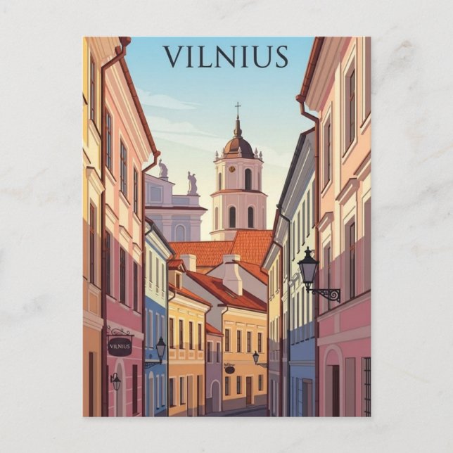 Vilnius Old Town Lithuania Travel Postcard (Front)