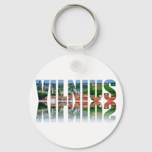 Vilnius text with reflection key ring