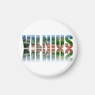 Vilnius text with reflection magnet
